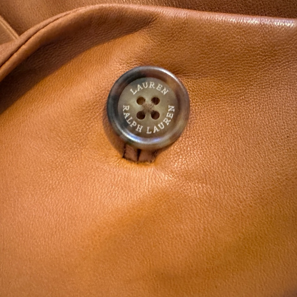 Ralph Lauren Women's Tan Leather Blazer - Picture 9 of 13